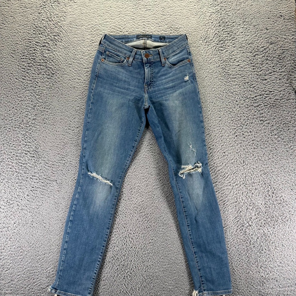 Lucky Brand Lolita Jeans Womens 0/25 Blue Cotton Denim Skinny Distressed Stretch